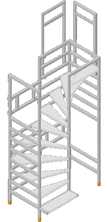 Bautreppe halbgewendelt_rechts / temporary staircase / escalier de chantier