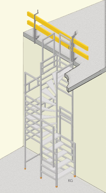 Bautreppe sonderhoehe / temporary staircase / escalier de chantier