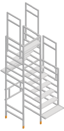 Bautreppe splittlevel / temporary staircase / escalier de chantier