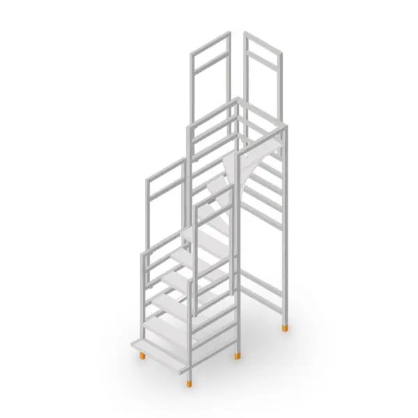 Escalier de chantier quart tournant Easy-Step Shop